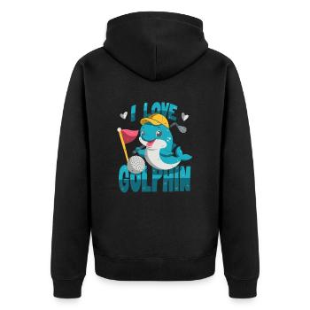 J’aime Golphin - Veste à capuche bio Premium Unisexe - noir - Dos - Nico (187cm)