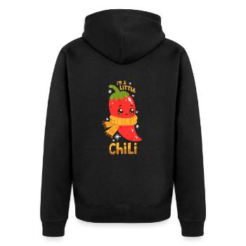 Chili Wortwitz - Unisex Premium Bio Zip Hoodie - Schwarz - Hinten - Nico (187cm)