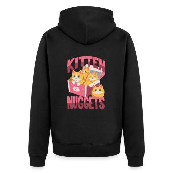 Croquettes de chaton - Veste à capuche bio Premium Unisexe - noir - Dos - Nico (187cm)