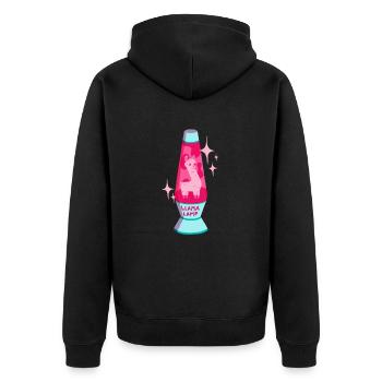 Llama Lava Lamp - Unisex Premium Organic Zip Hoodie - black - Back - Nico (187cm)