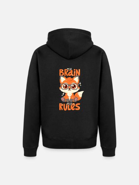 My brain, my rules - Unisex Premium Organic Zip Hoodie - black