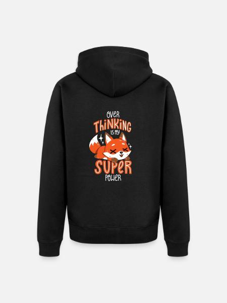 Overthinking is my superpower - Unisex Premium Organic Zip Hoodie - black