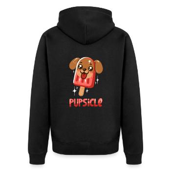 Dog Popsicles - Unisex Premium Organic Zip Hoodie - black - Back - Nico (187cm)