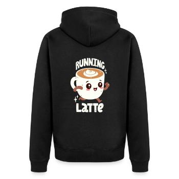Le Caffè Latte est en retard - Veste à capuche bio Premium Unisexe - noir - Dos - Nico (187cm)