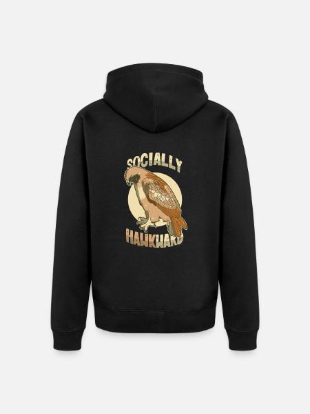 Falcon: Socially Awkward - Unisex Premium Organic Zip Hoodie - black