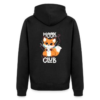 Crochet renard en crochet club - Veste à capuche bio Premium Unisexe - noir - Dos - Nico (187cm)