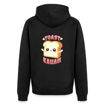 Toast Kawaii - Veste à capuche bio Premium Unisexe - noir - Dos - Nico (187cm)