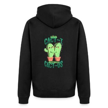 Des cactus amoureux - Veste à capuche bio Premium Unisexe - noir - Dos - Nico (187cm)