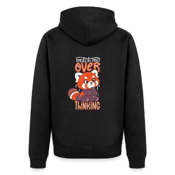 Trop penser au panda roux - Veste à capuche bio Premium Unisexe - noir - Dos - Nico (187cm)