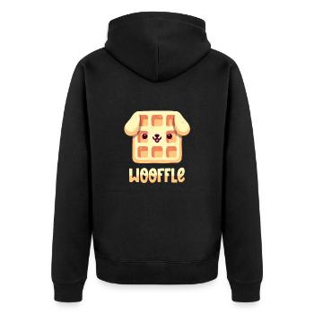 Waffle Dog - Unisex Premium Organic Zip Hoodie - black - Back - Nico (187cm)