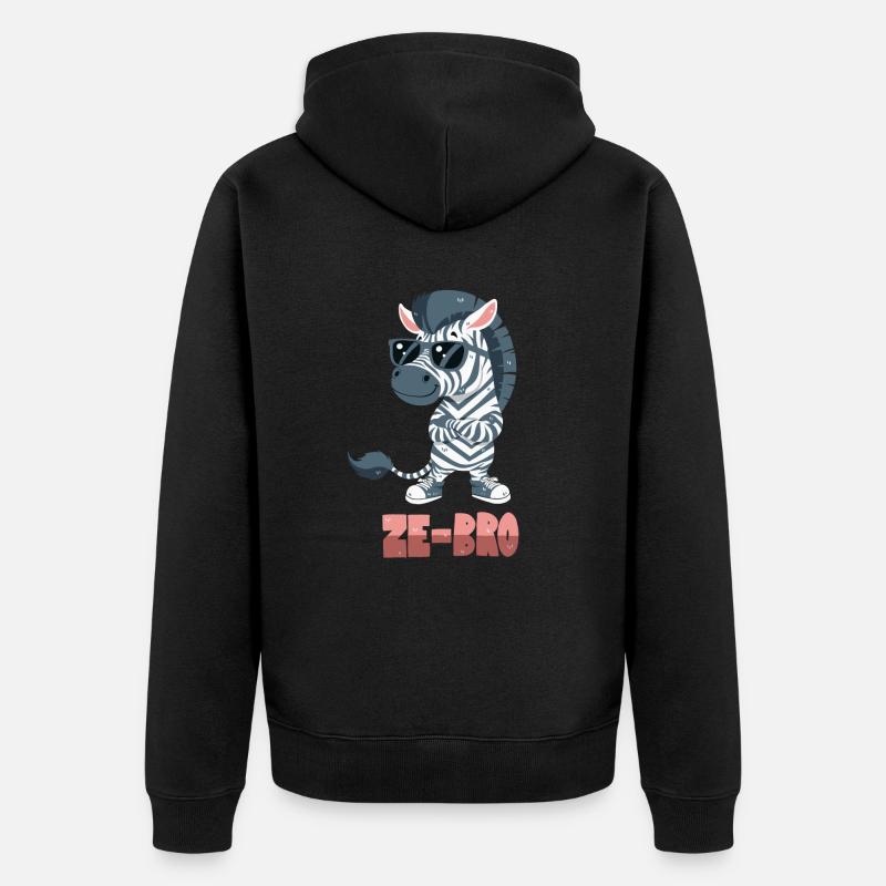 Jeu de mots zébré - Veste à capuche bio Premium Unisexe - noir