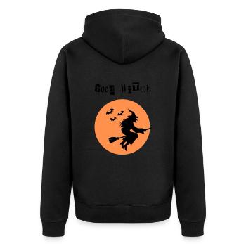 Gute Hexe, Good Witch - Unisex Premium Bio Zip Hoodie - Schwarz - Hinten - Nico (187cm)