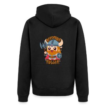 Berserker Power - Unisex Premium Organic Zip Hoodie - black - Back - Nico (187cm)