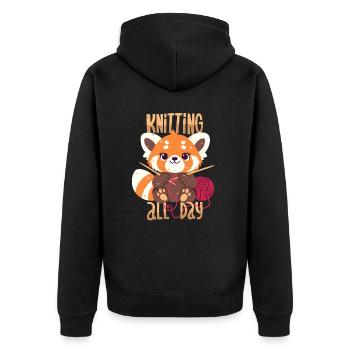 Knit - Unisex Premium Organic Zip Hoodie - black - Back - Nico (187cm)