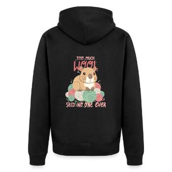 You never have enough wool - Unisex Premium Organic Zip Hoodie - black - Back - Nico (187cm)