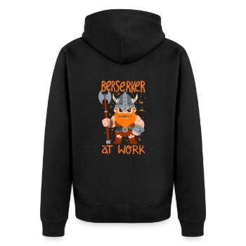 Berserker à l’œuvre - Veste à capuche bio Premium Unisexe - noir - Dos - Nico (187cm)