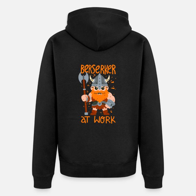 Berserker à l’œuvre - Veste à capuche bio Premium Unisexe - noir
