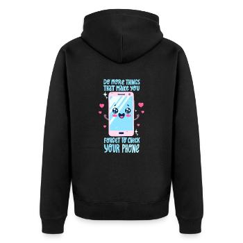 Smartphone Dire - Veste à capuche bio Premium Unisexe - noir - Dos - Nico (187cm)