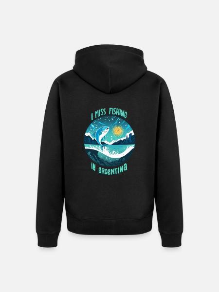 Pêche en Argentine - Veste à capuche bio Premium Unisexe - noir
