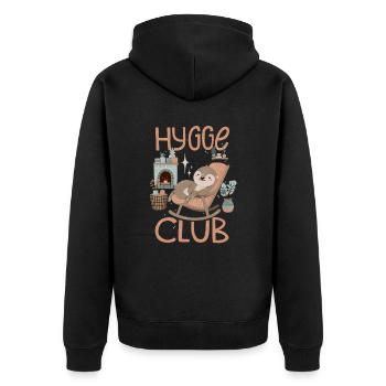 Hygge Club - Veste à capuche bio Premium Unisexe - noir - Dos - Nico (187cm)
