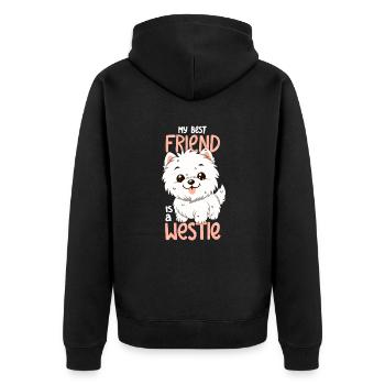 Mon meilleur ami est un Westie - Veste à capuche bio Premium Unisexe - noir - Dos - Nico (187cm)