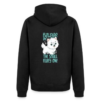 Petit terrier blanc duveteux des West Highlands - Veste à capuche bio Premium Unisexe - noir - Dos - Nico (187cm)