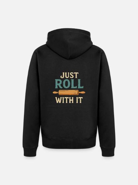 Just roll along - Unisex Premium Organic Zip Hoodie - black