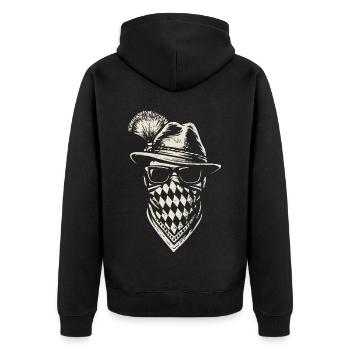 Grantler - Bavarian, marquee, beer and fun - Unisex Premium Organic Zip Hoodie - black - Back - Nico (187cm)