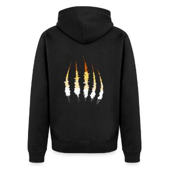 LGBT Bear PAW, LGBT bear Community, Bear Pride, - Unisex Premium Organic Zip Hoodie - black - Back - Nico (187cm)