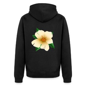 Hibiscus flower - Unisex Premium Organic Zip Hoodie - black - Back - Nico (187cm)