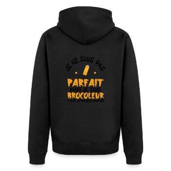 pas parfait mais je suis bricoleur - Veste à capuche bio Premium Unisexe - noir - Dos - Nico (187cm)