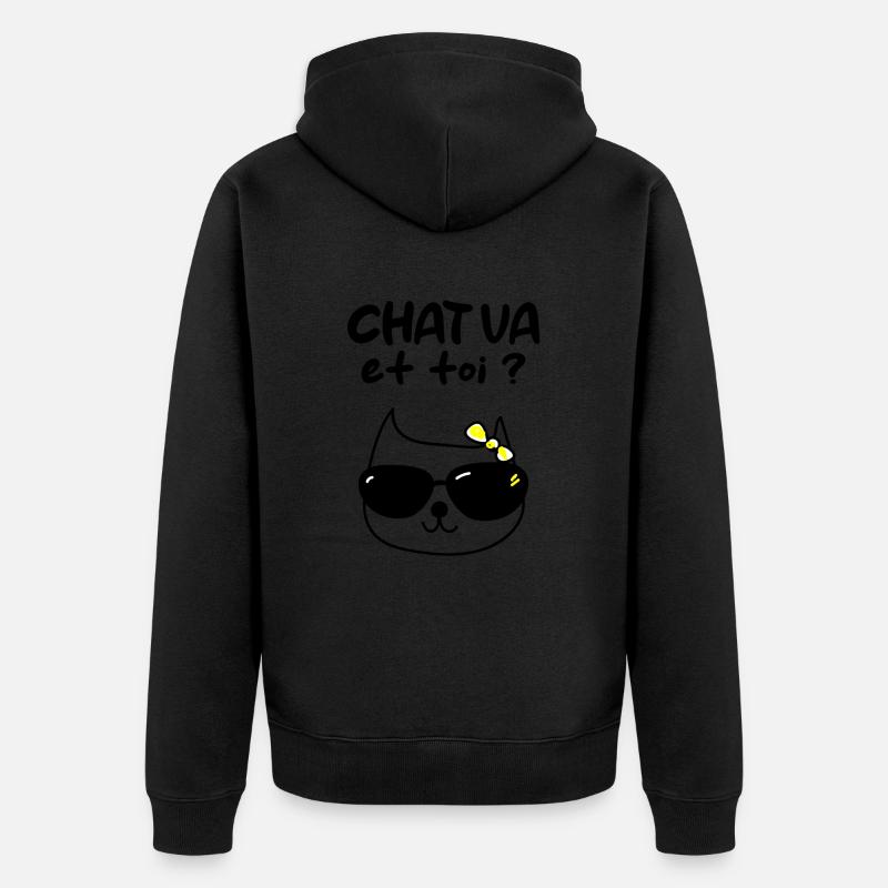 CHAT VA ? - Veste à capuche bio Premium Unisexe - undefined