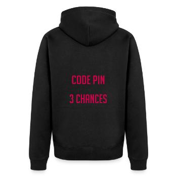 ma confiance c'est pas un code pin t'as pas 3 !! - Veste à capuche bio Premium Unisexe - noir - Dos - Nico (187cm)