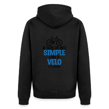 Mec simple - vélo !! - Veste à capuche bio Premium Unisexe - noir - Dos - Nico (187cm)