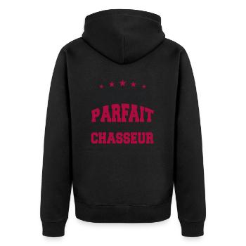 Parfait Chasseur | chasseur | chasse - Veste à capuche bio Premium Unisexe - noir - Dos - Nico (187cm)