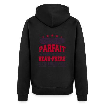 Pas parfait beau frère !! - Veste à capuche bio Premium Unisexe - noir - Dos - Nico (187cm)