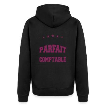 je ne suis pas parfait COMPTABLE | comptable - Veste à capuche bio Premium Unisexe - noir - Dos - Nico (187cm)