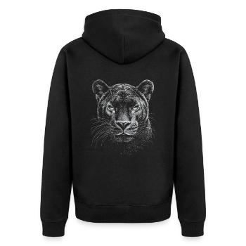 Panthère Portrait Faune Jungle - Veste à capuche bio Premium Unisexe - noir - Dos - Nico (187cm)