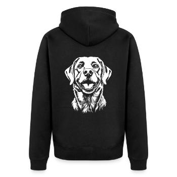 Labrador Portrait Retriever Labbi Dogs Dog - Unisex Premium Organic Zip Hoodie - black - Back - Nico (187cm)