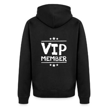 Membre VIP - Veste à capuche bio Premium Unisexe - noir - Dos - Nico (187cm)