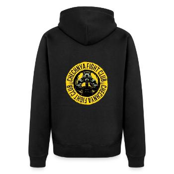 Chechen MMA Fight Club Kampfsport - Chechnya - Unisex Premium Bio Zip Hoodie - Schwarz - Hinten - Nico (187cm)