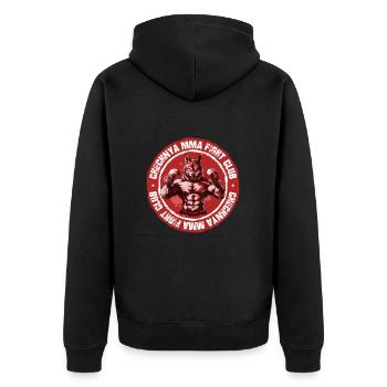 Chechen MMA Fight Club Kampfsport - Unisex Premium Bio Zip Hoodie - Schwarz - Hinten - Nico (187cm)