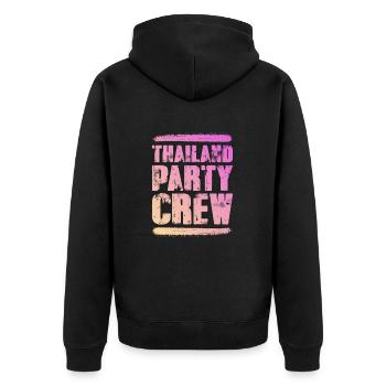 Thailand Party Crew Bunt - Unisex Premium Bio Zip Hoodie - Schwarz - Hinten - Nico (187cm)