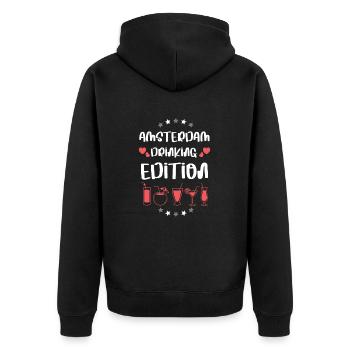 Équipe de boisson d’Amsterdam - Veste à capuche bio Premium Unisexe - noir - Dos - Nico (187cm)