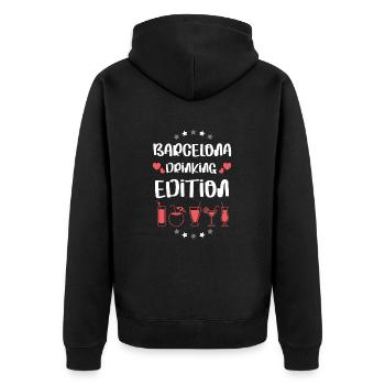 L’équipe de Barcelone Drinking - Veste à capuche bio Premium Unisexe - noir - Dos - Nico (187cm)
