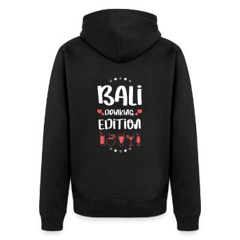 Équipe de boisson à Bali - Veste à capuche bio Premium Unisexe - noir - Dos - Nico (187cm)