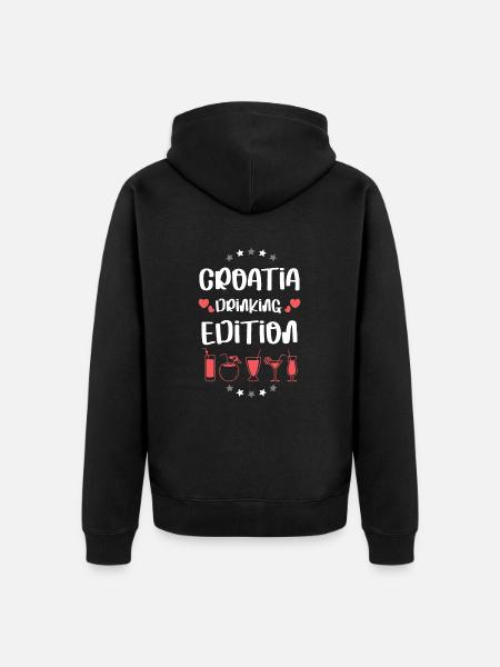 Croatia Drinking Team - Unisex Premium Organic Zip Hoodie - black