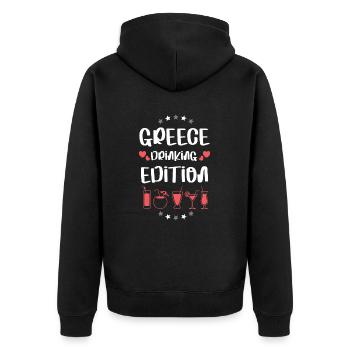 Équipe de boisson en Grèce - Veste à capuche bio Premium Unisexe - noir - Dos - Nico (187cm)