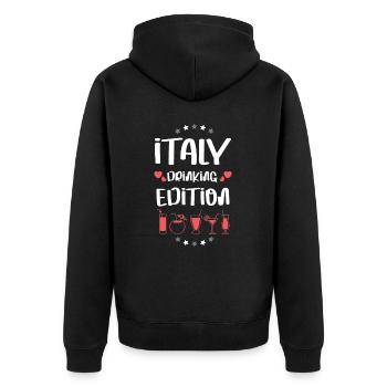 Équipe de boisson en Italie - Veste à capuche bio Premium Unisexe - noir - Dos - Nico (187cm)