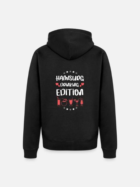 Hamburg Drinking Team - Unisex Premium Organic Zip Hoodie - black